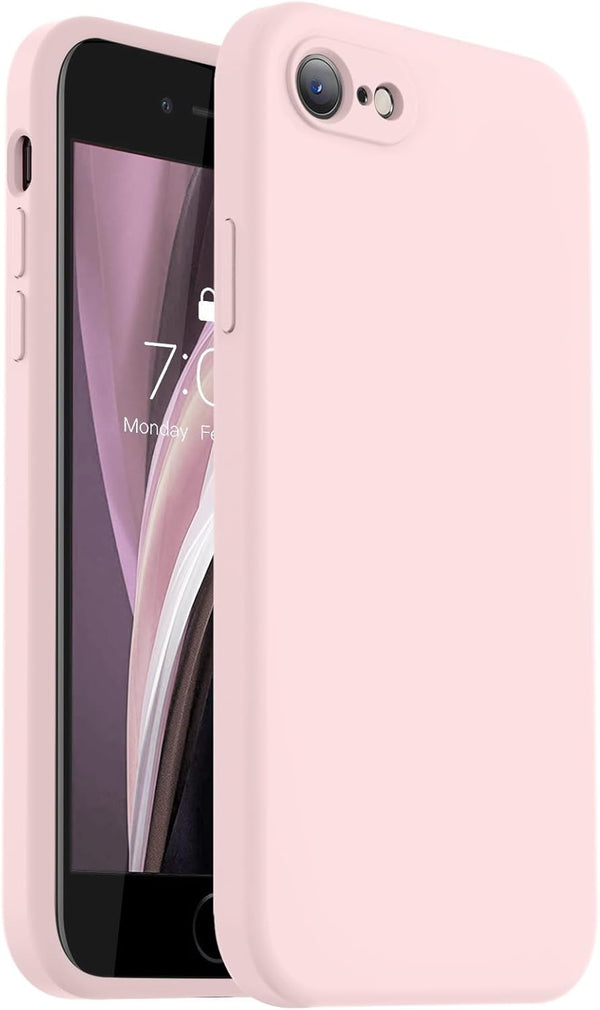 Vooii iPhone SE Case 2022/3rd/2020, iPhone 8/7 - Chalk Pink, Upgraded Liquid Silicone, Square Edges, Camera Protection.