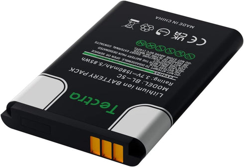 Tectra 2-Pack BL-5C 1580mAh Rechargeable Batteries