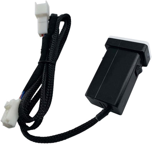 Car Charger PD QC3.0 Fast Charge Type C USB Port Socket with LED Light Show for Toyota (Blue-1.3x0.9inch)