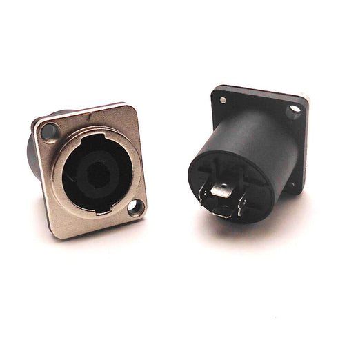 10-Pack Replacement Speakon Connector 4 Pole with 31 * 26mm Metal Panel Mount for NL2FC, NL4MP, NL4 Series