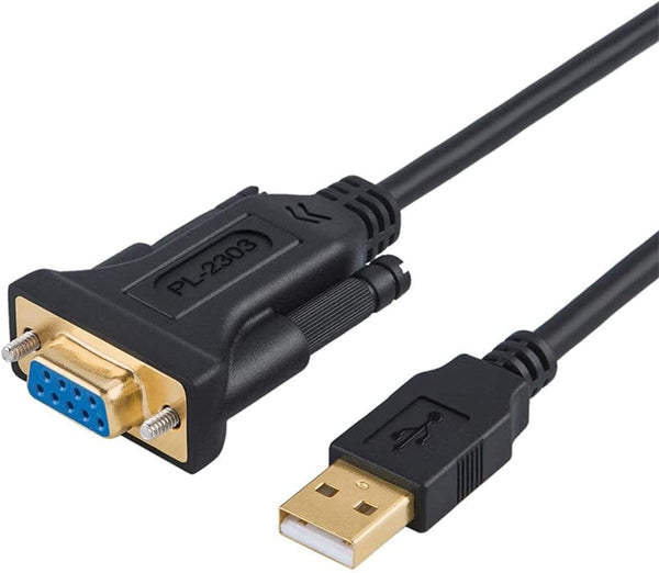 CableCreation USB to RS232 Adapter, 6.6ft USB 2.0 Male to RS232 Female DB9 Serial Converter Cable, Black