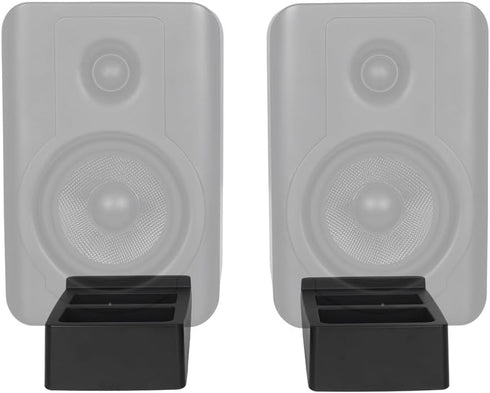 Monoprice 15 Tilted Wedge Desktop Speaker Stands for Medium Sized Speakers, Speaker Riser, Anti-Vibration, Degrees