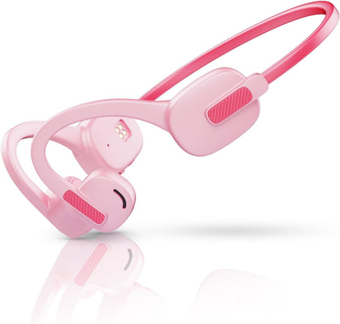 Open Ear Headphones with Mic, 85dB Safe Volume for Kids, Wireless Bluetooth Headsets with 8GB Memory