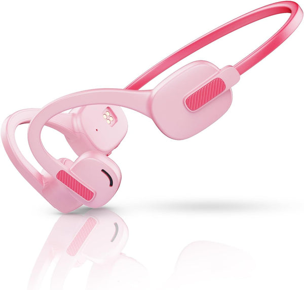 Open Ear Headphones with Mic, 85dB Safe Volume for Kids, Wireless Bluetooth Headsets with 8GB Memory