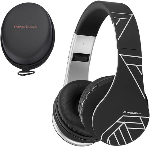PowerLocus Bluetooth Headphones Over Ear, Wireless Foldable Headphones, Hi-Fi Stereo, Soft Memory Foam Earmuffs,