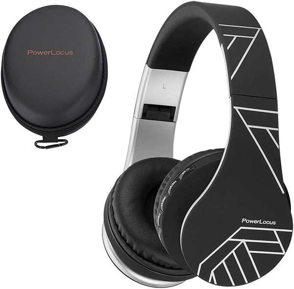 PowerLocus Bluetooth Headphones Over Ear, Wireless Foldable Headphones, Hi-Fi Stereo, Soft Memory Foam Earmuffs,
