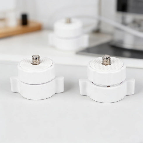 GWUIOREX 17mm 1/4 20 Ball Joint to Screw Adapter, White Camera Mount for Photography Gear, Female Socket with Male