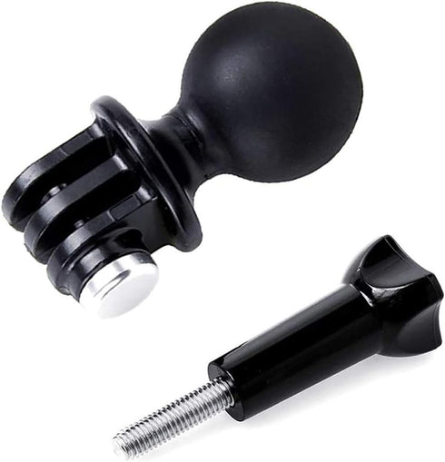 1" Ball Mount Universal Head Adapter with Thumb Screw Fit for GoPro Hero 9, 8 Black, 7 Black, 7 Silver, 7 White, 6, 5, 4, 3+, 5Session, MAX, DJI Osmo Action (Black Ball Head 1)