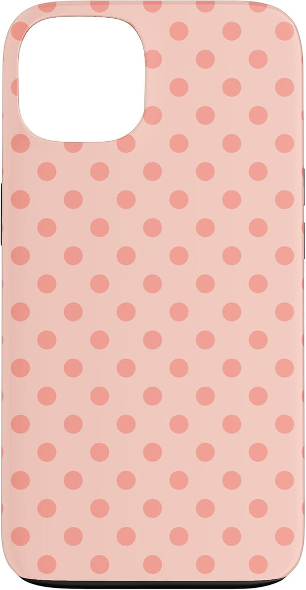 Classic Polka Dots Cases Cute Light Coral or Salmon with peach colored polka dotted Case for