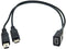 Duttek Mini USB Multi Charging Cable, 10 inch Y Splitter Cable, Mini USB Female to Micro USB Male 2 in 1 Cord Black