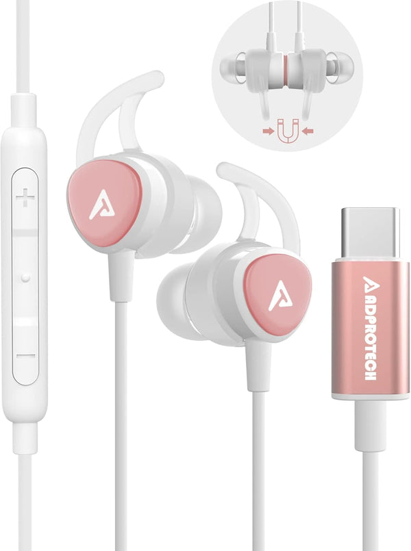 Type C Earbuds with Microphone & Volume Control - USB C Headphones for Google Pixel, Xiaomi, Samsung, OnePlus, Sony,