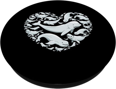 PopSockets Swappable PopGrip Beluga Whales Heart Symbol for Kids Boy Girl Men Women Gifts