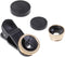 Portable Cell Phone Camera Lens: 3 in 1 Clip on Super Wide Angle, Macro, Fisheye Lens Compatible for iPhone