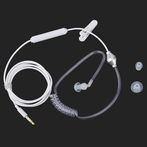 Yoidesu Universal 3.5mm Jack Acoustic Hollow Air Tube Earbuds, Wired Cell Phone Earpiece with Microphone (White)