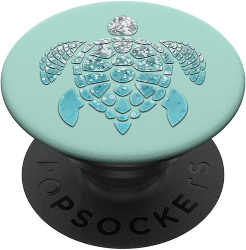 Light Blue Turtle Green Mint Color Effect PopSockets Standard Grip