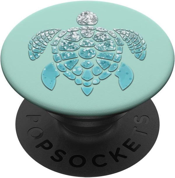 Light Blue Turtle Green Mint Color Effect PopSockets Standard Grip