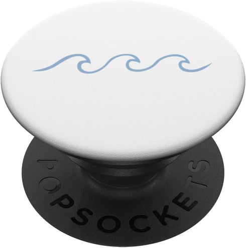 One Line Art Wave Minimalist Surf Aesthetically Pleasing PopSockets Standard PopGrip