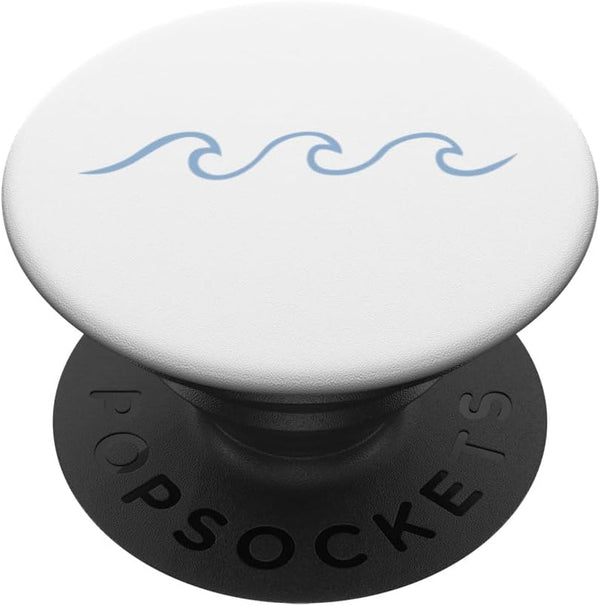 One Line Art Wave Minimalist Surf Aesthetically Pleasing PopSockets Standard PopGrip
