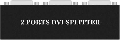 DVI Splitter 1x2, 1 In 2 Out Video Splitter HD 1080P with US Power Adapter