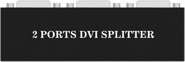 DVI Splitter 1x2, 1 In 2 Out Video Splitter HD 1080P with US Power Adapter