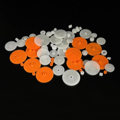 VBezbojny 61PCS Set (61) Plastic Gear Single Gear Spindle Gear Shaft Sleeve Small Motor Gear for RC Car Truck Robot DIY