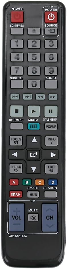 AK59-00123A Replace Remote for Samsung Blu-ray Disc DVD Player, Applicable Models BD-D5700, BD-D6100C, BD-D5490