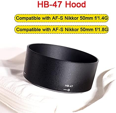Camera Lens Hood Compatible for Nikon D3500 D7500 D850 w/AF-S NIKKOR 50mm f/1.4G & 50mm F1.8G Lens (Replace HB-47)