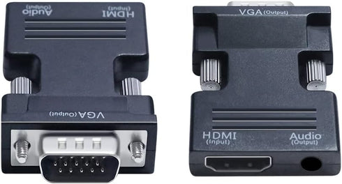 DTECH 3.5mm 1080P Directional HDMI to VGA Adapter with Audio Port (Laptop HDMI Source Output to VGA TV) for Old