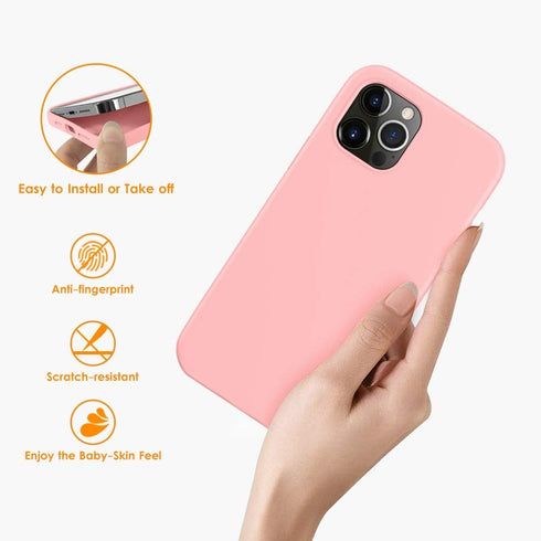 DTTO Shockproof Case Compatible with iPhone 12/12 Pro, Romance Series, Crystal Pink with Camera Protection