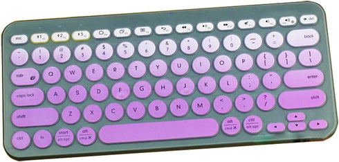 Silicone Keyboard Skin Cover Protector for Logitech K380 Multi-Device Bluetooth Keyboard, Ombre Purple