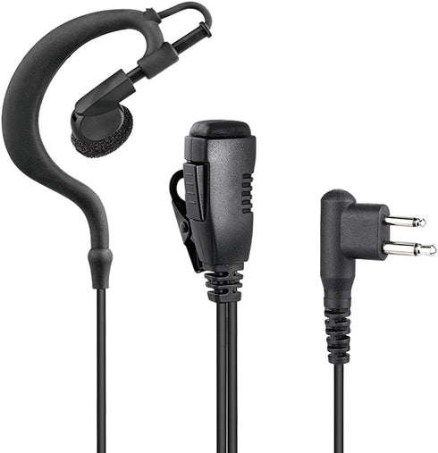 Walkie Talkie Earpiece Compatible with Motorola Single Wire Headphone Mic Earhook Headsets 2.5mm+3.5mm