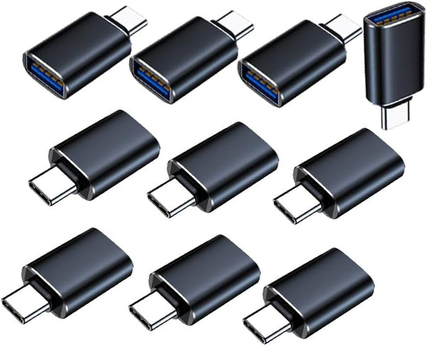MINCHEN Type C Male to USB 3.0 Female Adapter 10 Pack, USB Female to USB C Male Converter, USB Type C Connector Charge
