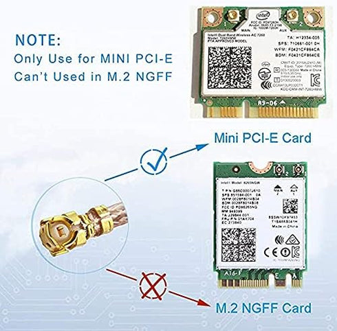 Bingfu Dual Band Wifi Antenna 2.4GHz 5GHz 5.8GHz 3dBi MIMO RP-SMA Male (2-Pack) + 2 x 12 inch u.fl to Rp-sma Cable for WiFi Router Wireless Mini PCI Express PCIE Network Card Adapter
