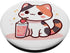 Cute Kawaii Style Calico Cat Drinking Strawberry Milk PopSockets Standard PopGrip