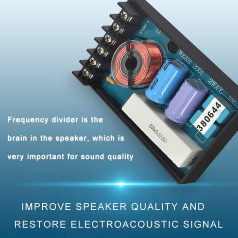 WEAH-2001 2 Way Crossover for Speaker - 2pcs Speaker Frequency Divider for Car Audio Speakers, Crossover Filter