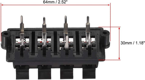 uxcell 2 Row 8 Way Spring Speaker Terminal Clip Push Release Connector Audio Cable Terminals Strip Block (Black Red)