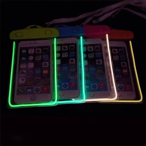 Luminescent Waterproof Phone Case, 7.1" Ultra-Durable Deep Dive Protection, Fits All Smartphones, Fuchsia