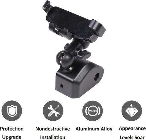 Aluminum Alloy Dashboard Side Mobile Phone Holder Trim Compatible with Land Rover Defender 90 110 130 2020-2024, Car