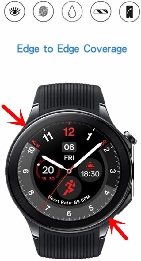 Compatible for OnePlus Watch 2 Screen Protector, 3D Full Screen Coverage TPU Protective Film for OnePlus Watch 2