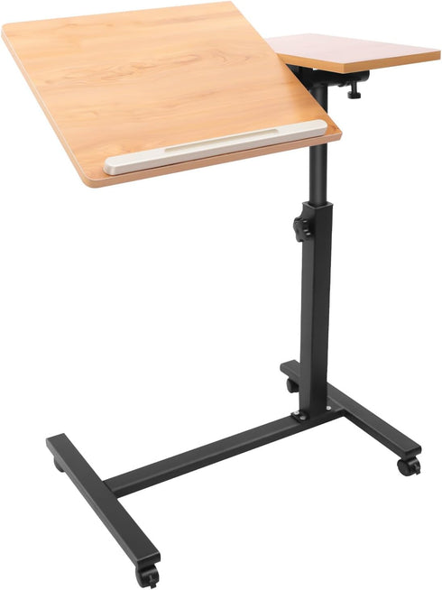 FXEIPOL Mobile Laptop Stand, Rolling Table Desk Cart with Adjustable Height and Angle,