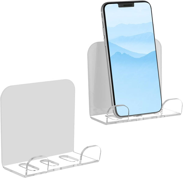 Cosmos 2 Pcs Wall Mount Phone Holder, Smartphone Charging Stand, Bedside Organizer Storage Bracket for Most Phones and