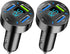 4 Ports USB Car Charger, 66W Super Fast Charging USB QC 3.0 Adapter with LED Voltmeter for Most Cell Phones