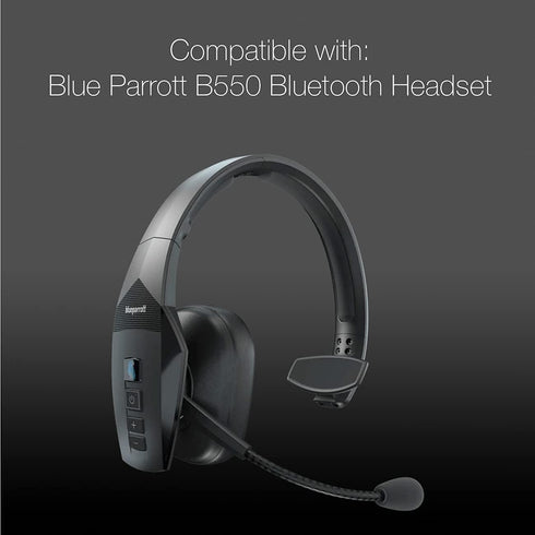 Cushion Replacement Kit for Blue Parrott B550-XT Bluetooth Headset, 2 Leather Cushions, 2 Foam Earpads