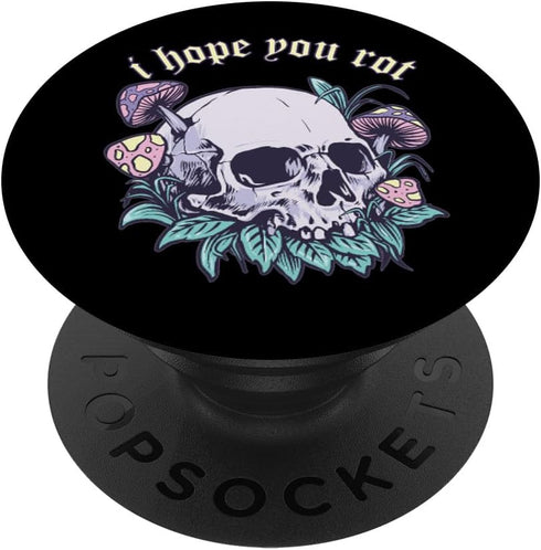 Pastel Goth Aesthetic Skull Mushrooms Edgy Alt E-girl PopSockets Standard PopGrip