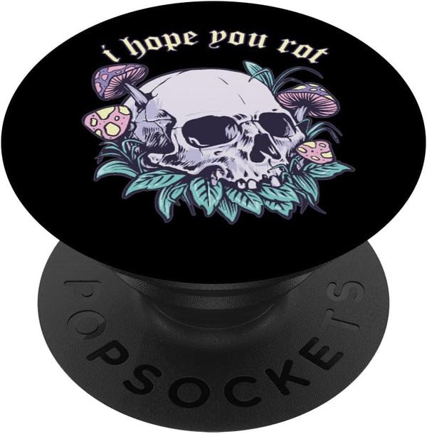 Pastel Goth Aesthetic Skull Mushrooms Edgy Alt E-girl PopSockets Standard PopGrip