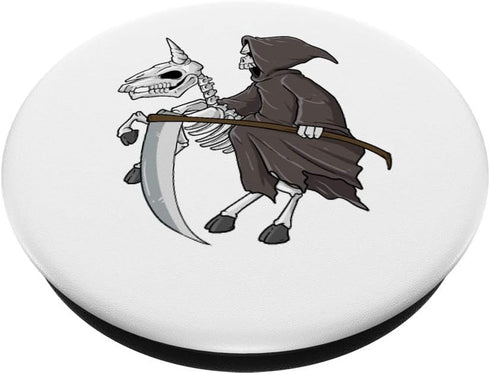 Grimly Unicorn Skeleton Rider Riding Ghost Grim Reaper PopSockets Swappable PopGrip