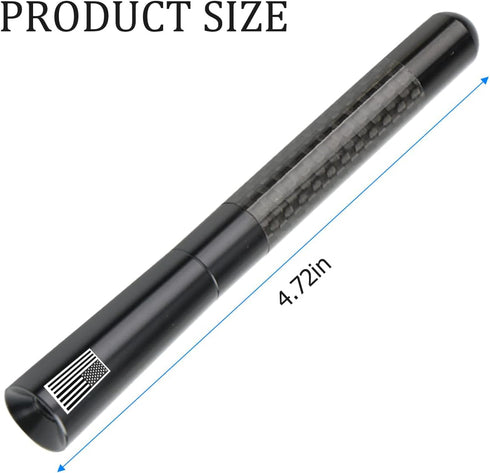 KHGUZ 4.7 Inch 9 2 2 Carbon Fiber Car Short Antenna, American Flag Vehicle AM/FM Radio Reception Antenna, Patriotic