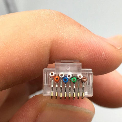 PETECHTOOL RJ45 CAT6A Pass Through Connectors - 50-Pack 23 AWG Gold Plated Modular Plug