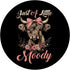 Highland Cow Just A Little Moody Flower Funny Farm PopSockets Standard PopGrip