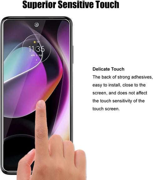 Motorola Moto G 5G 2022: 3 Pack Tempered Glass Screen Protector & 3 Pack Camera Lens Protector, 9H Hardness,